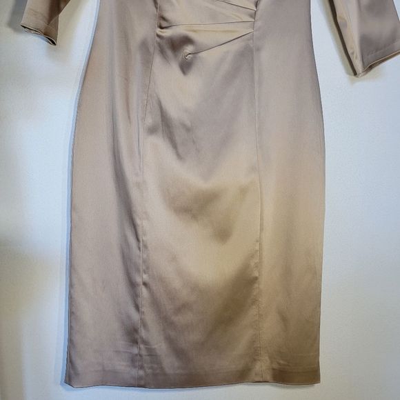 CREAM V-neck Kay Unger cocktail dress - Picture 4 of 7